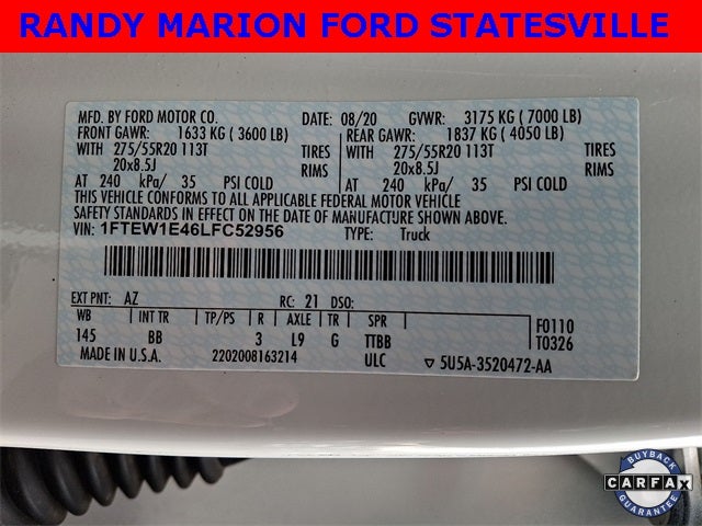 2020 Ford F-150 Platinum