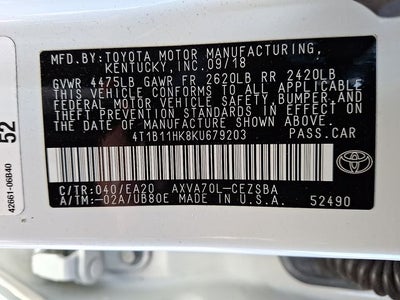 2019 Toyota Camry SE