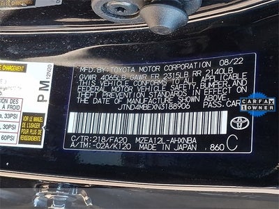 2022 Toyota Corolla Hatchback SE Nightshade Edition