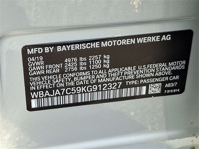 2019 BMW 5 Series 530i xDrive