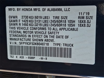 2019 Honda Ridgeline RTL