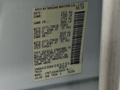 2019 Nissan Titan PRO-4X