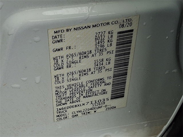 2020 Nissan Frontier SV