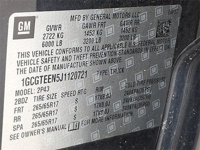 2018 Chevrolet Colorado 4WD ZR2