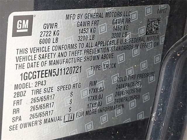 2018 Chevrolet Colorado 4WD ZR2