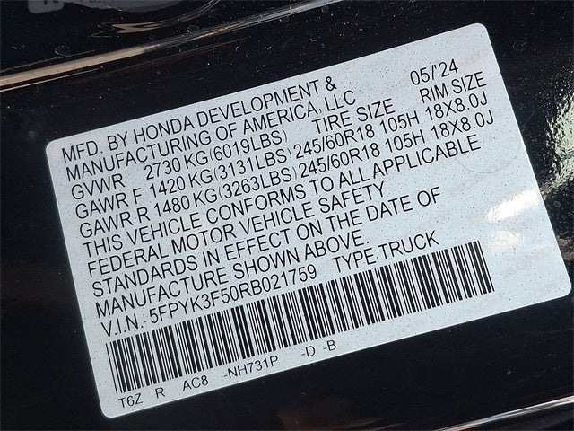 2024 Honda Ridgeline RTL