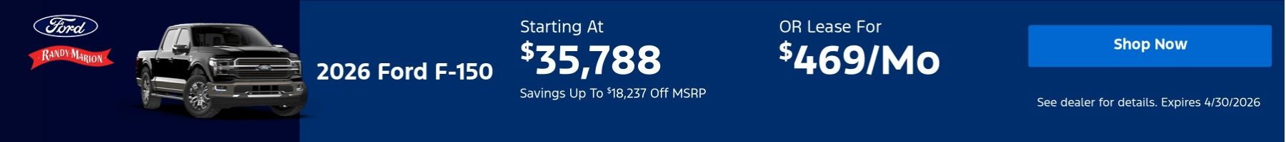 Ford F-150 April Banner