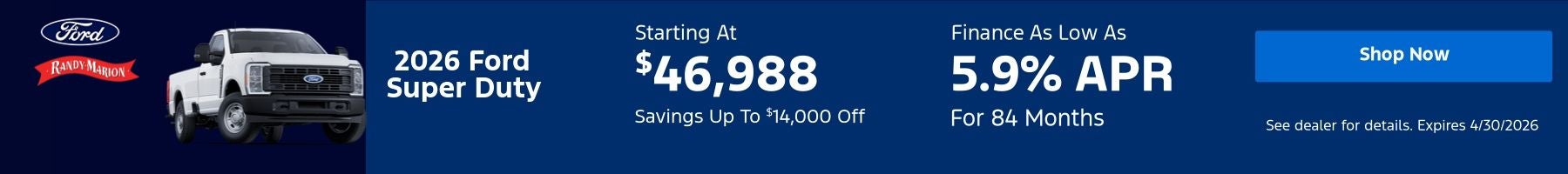 Ford SuperDuty April Banner