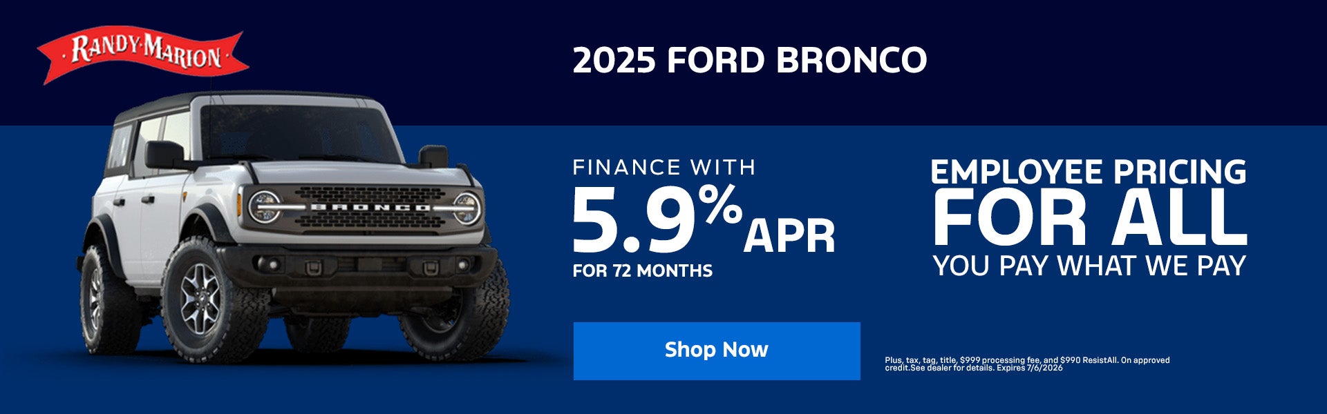 May Bronco Offer